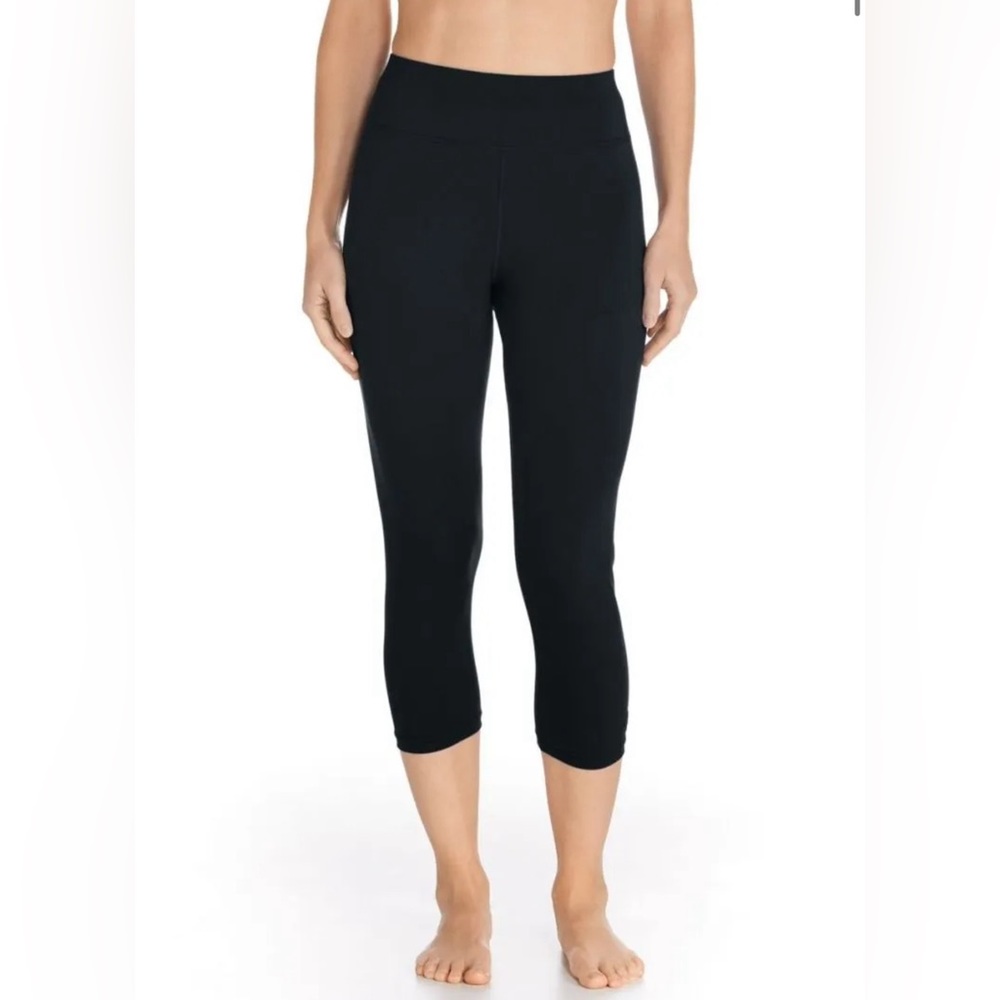 COPY - Coolibar Women's Deep Water Swim Capris UPF 50+ Size Small Black